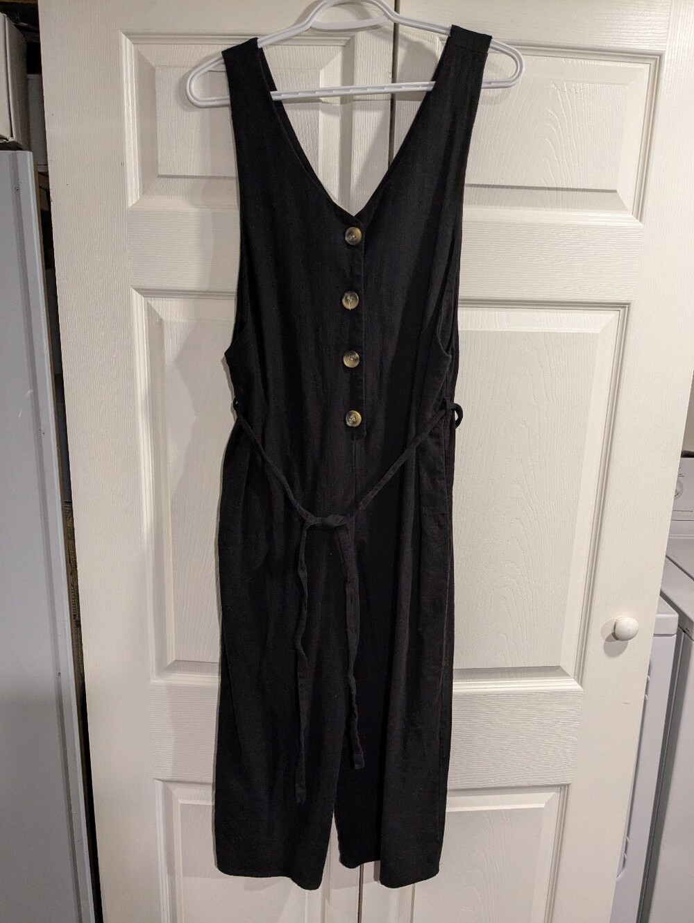 Black linen jumpsuit